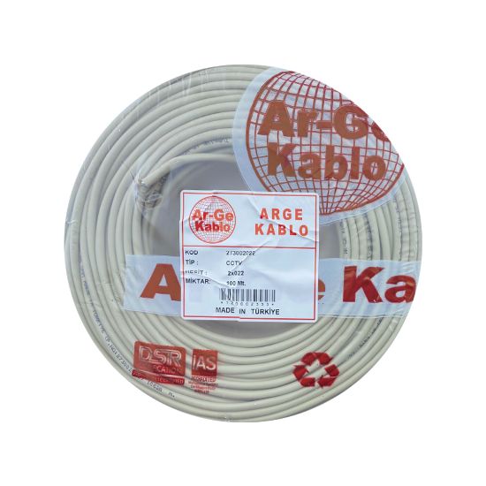 Arge Kablo CCTV 2+1 2x0,22 Kamera Kablo (Bakır) resmi