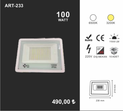Artıled 100W Beyaz Tablet Projektör resmi