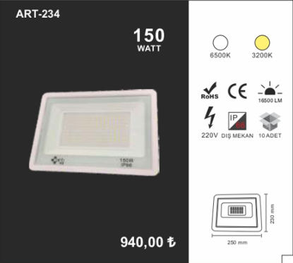 Artıled 150W Beyaz Tablet Projektör resmi