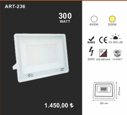 Artıled 300W Beyaz Tablet Projektör resmi