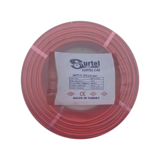 Surtel 6 mm NYA Kablo (Kırmızı) resmi