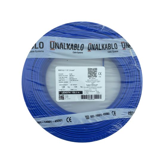 Ünal 1,5 NYA Kablo (Mavi) resmi