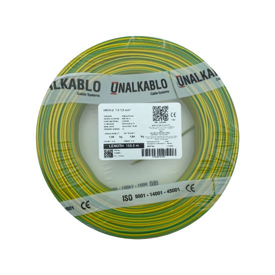 Ünal 1,5 NYA Kablo (Sarı-Yeşil) resmi