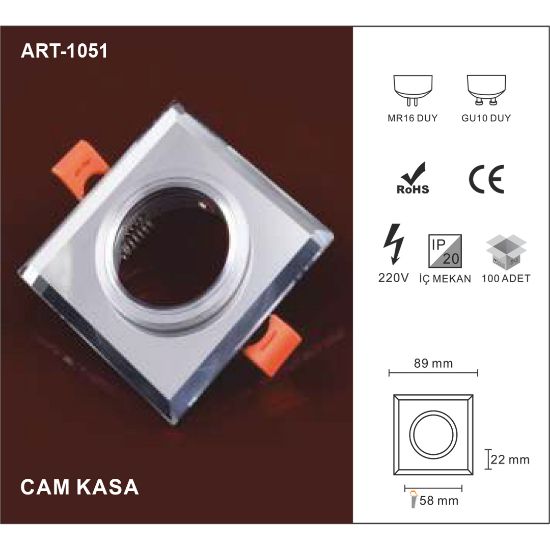 Artı Led Dekoratif Cam Kasa resmi