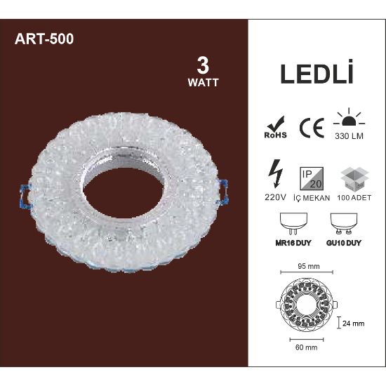 Artı Led 3W Camlı Spot resmi