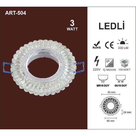 Artı Led 3W Camlı Spot resmi