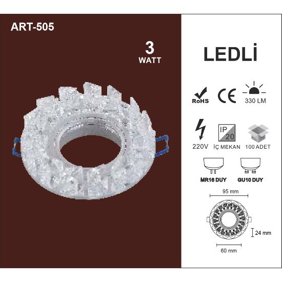 Artı Led 3W Camlı Spot resmi