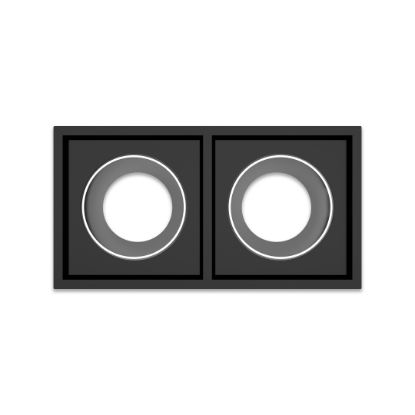 Genard Siyah+Siyah Krom Dekoratif İkili Çerçeve (GU10) resmi