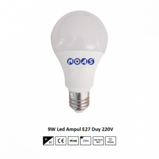 Noas 9w Led Ampül Günışığı(3000K) resmi