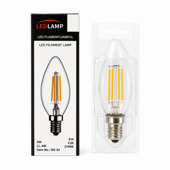 LEDLAMP E14 4W 2700K Rustik Led Ampul resmi