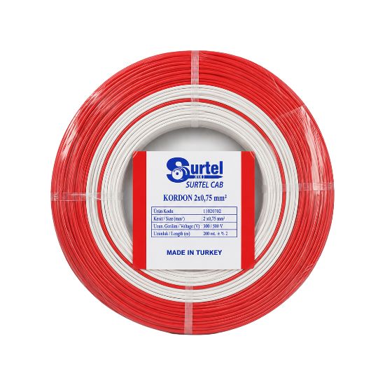 Surtel Kablo 2x0,75 Kordon (Bakır) resmi