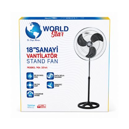 World Star 18" Sanayi Tipi Vantilatör (3 Kanatlı, Metal) resmi