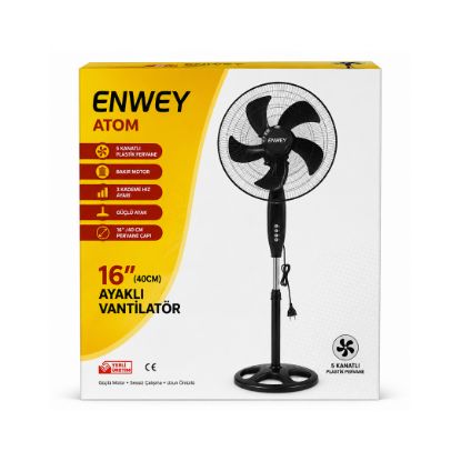Enwey 16" Ayaklı Vantilatör (5 Kanatlı, Plastik) resmi