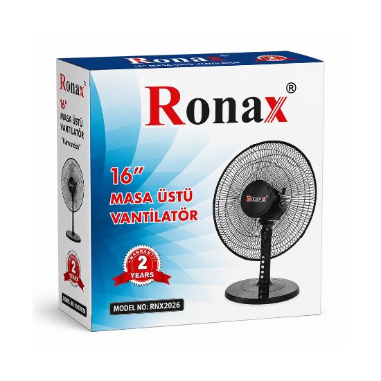Ronax 16" Masaüstü Vantilatör (5 Kanatlı, Plastik) resmi