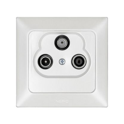 Nead Aras Beyaz İnci SAT-TV-Radyo Prizi Geçişli (4DB) resmi