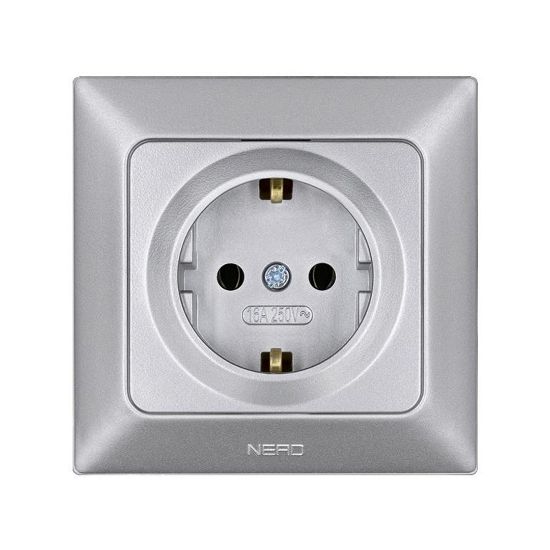 Nead Aras Gümüş Topraklı Priz resmi