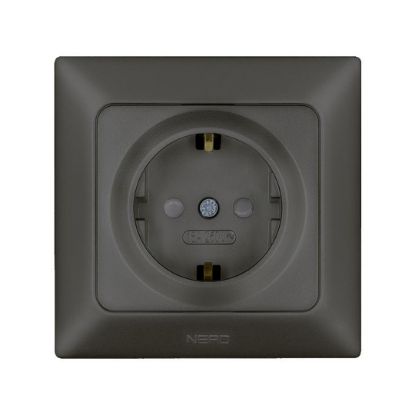 Nead Aras Füme Çocuk Korumalı Topraklı Priz resmi