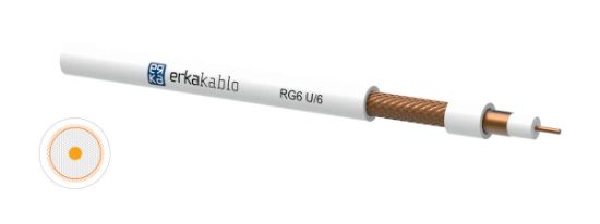 ERKA KABLO Rg6U / 6 PVC CU/CU (Bakır) Tv Kablosu resmi
